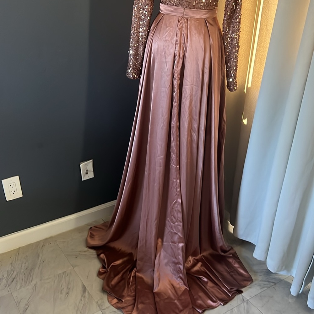Elegant long dress Dusty  Rose Color Size 4 Small - Picture 7 of 12